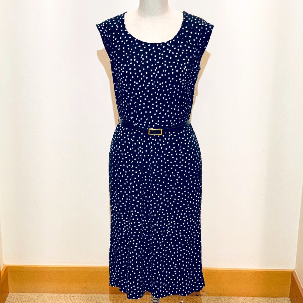 🔴💙EUC Belted Polka Dot Sheath - Size 4✨✨✨